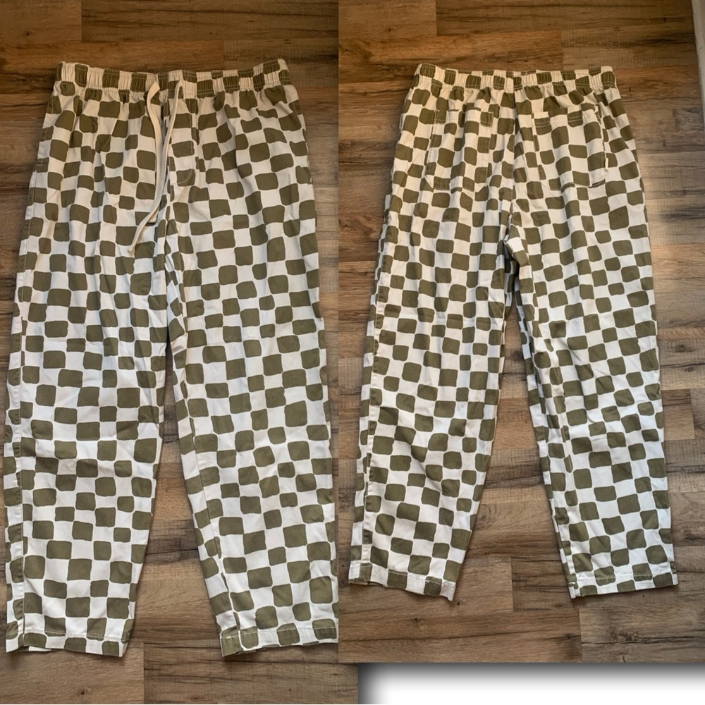 Urban Outfitters Khaki Checkerboard Beach Pants Size-Xl - Picture 5 of 10